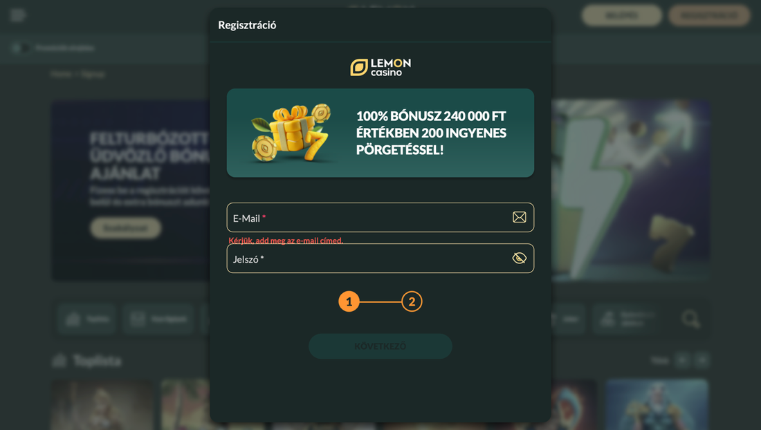 Nyisd meg a Lemon Casino hivatalos weboldalát
