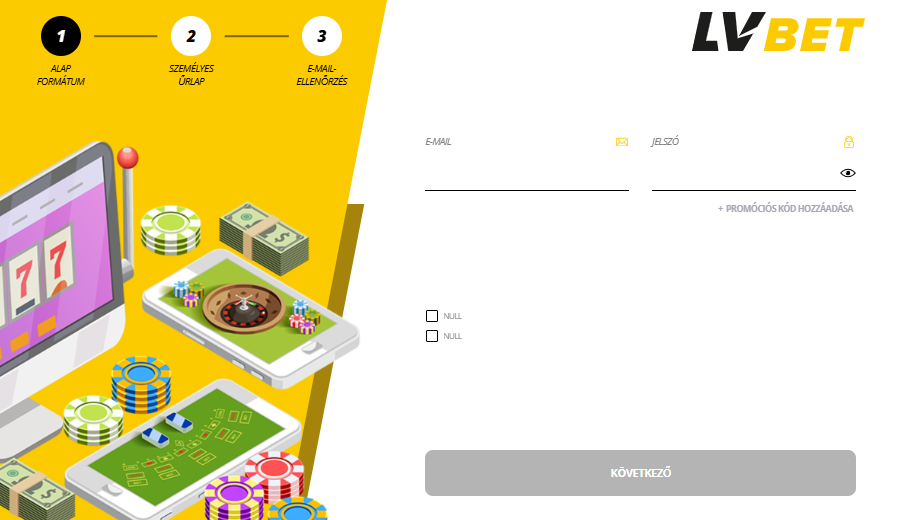 Regisztráció és bejelentkezés az LVBet kaszinóba